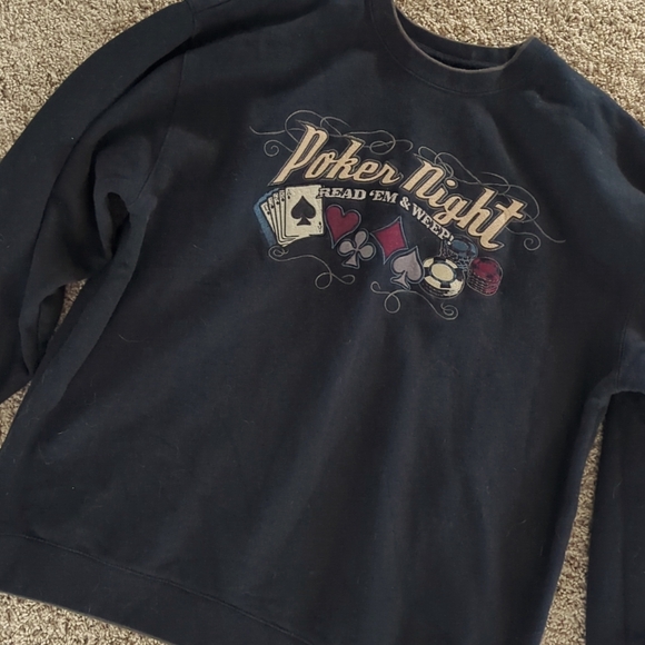 Poker Night Vintage Sweatshirt men's Large - Picture 2 of 2
